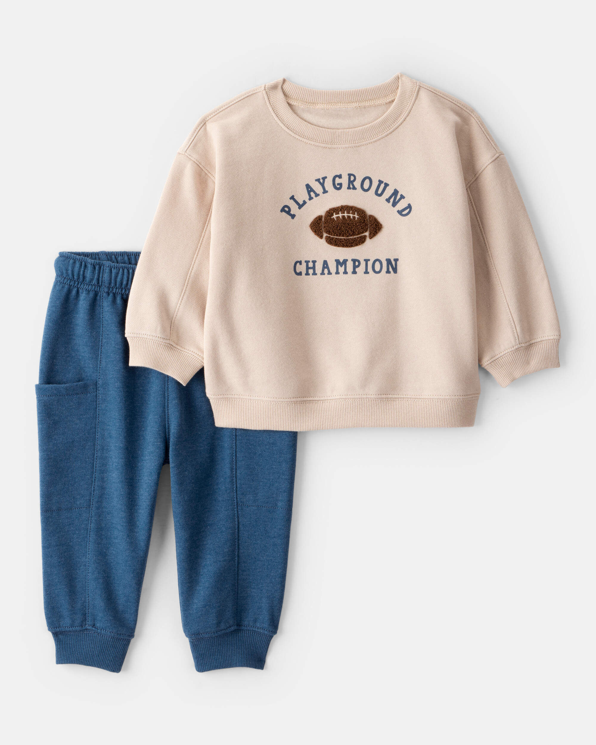 Baby Boy Football Long-Sleeve Tee & Pant Set
