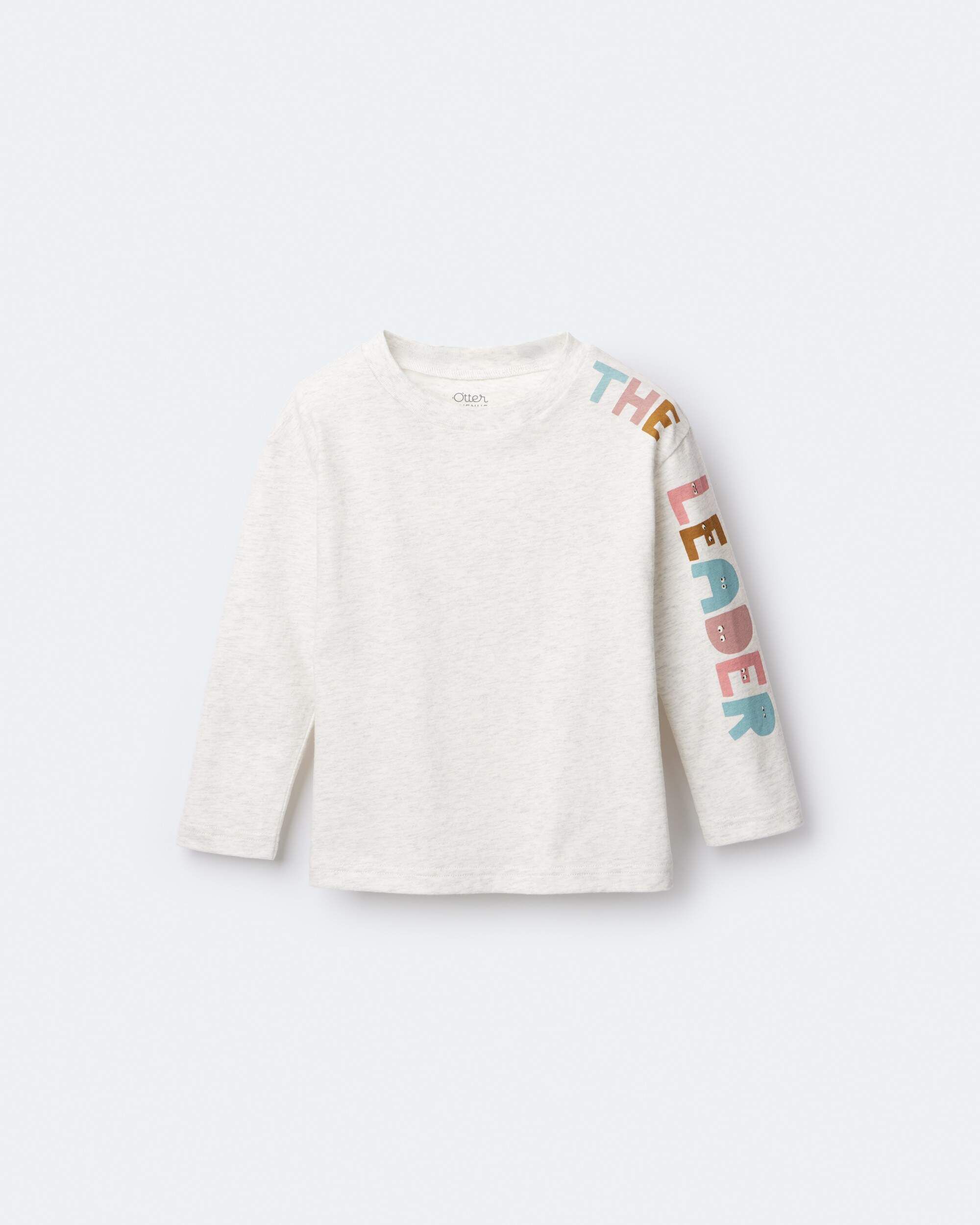 Tシャツ・カットソー AEAE Childhood Flashback Sweatshirts OATMEAL Toddler 'The Leader' Long-Sleeve Relaxed Graphic Tee - Light