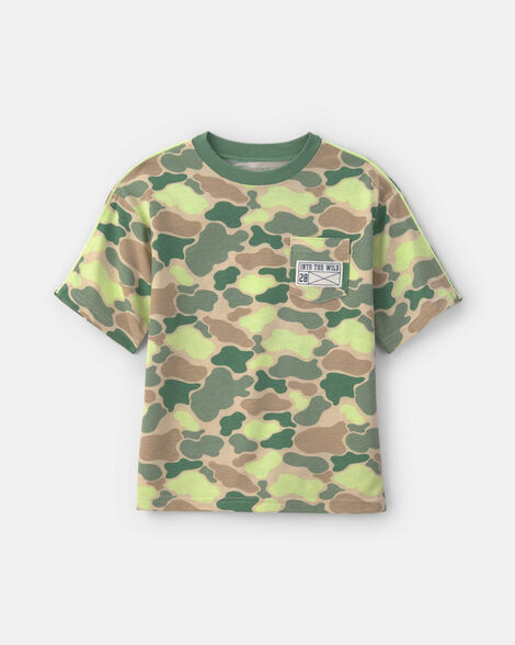 boys camouflage graphic tee - green