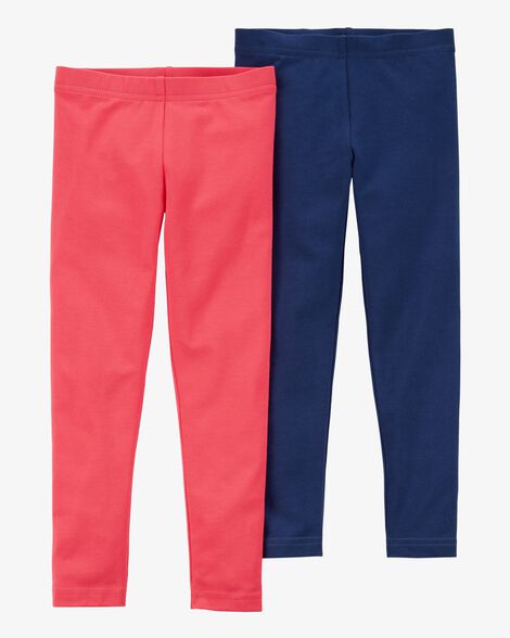  Product image 1 of Baby 2-Pack Red & Navy Cotton Stretch Leggings
