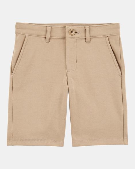 Kid Ponte Knit Uniform Pants - Khaki