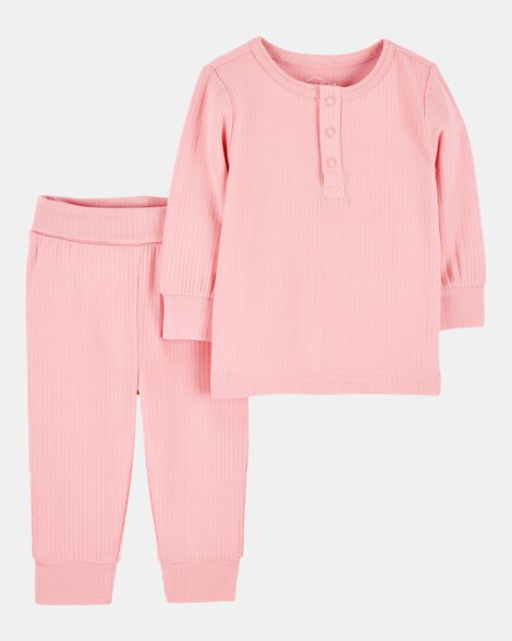 baby girl 2-piece purelysoft outfit set - pink