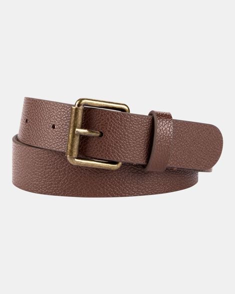 faux leather belt - brown