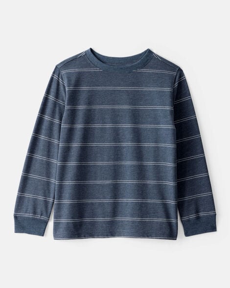  Product image 1 of Boys Striped Long-Sleeve Tee - Navy