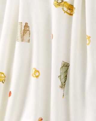 Product image 2 of Baby New York City Print 2-Way Zip PurelySoft Sleep & Play Pajamas - Ivory