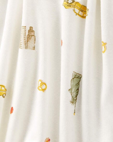  Product image 2 of Baby New York City Print 2-Way Zip PurelySoft Sleep & Play Pajamas - Ivory