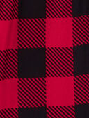 Red/Black - Toddler 2-Piece Buffalo Check Coat Style Fleece Pajamas, Selected