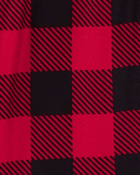 Product image 2 of Toddler 2-Piece Buffalo Check Coat Style Fleece Pajamas