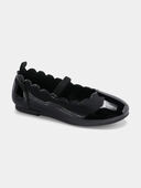 Black - Toddler Girl Scallop Edge Shiny Dress Shoes - Black, Selected