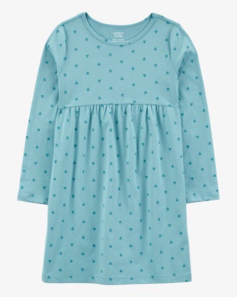 PURPLE HEART-PATTERNED HOODED ONE-PIECE IN SOFT JERSEY ORGANIC COTTON, NEWBORN