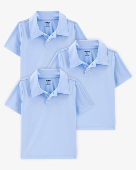 Product image 1 of Toddler 3-Pack Active Uniform Polo Shirts in Moisture Wicking BeCool™ Fabric - Blue