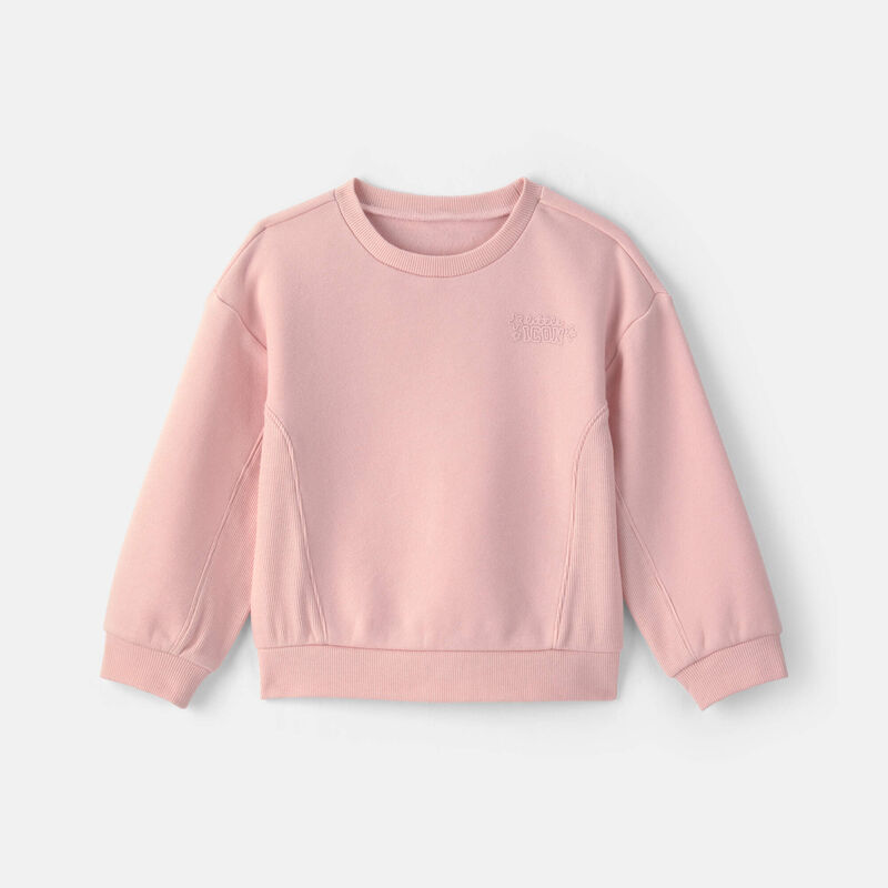 Toddler Girl 'Little Icon' Fleece Pullover Sweatshirt - Light Pink