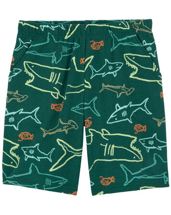 Kid Shark Pull-On Fleece Pajama Shorts