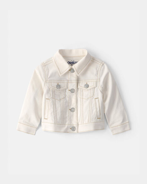 Baby Girl Twill Jacket - Ivory