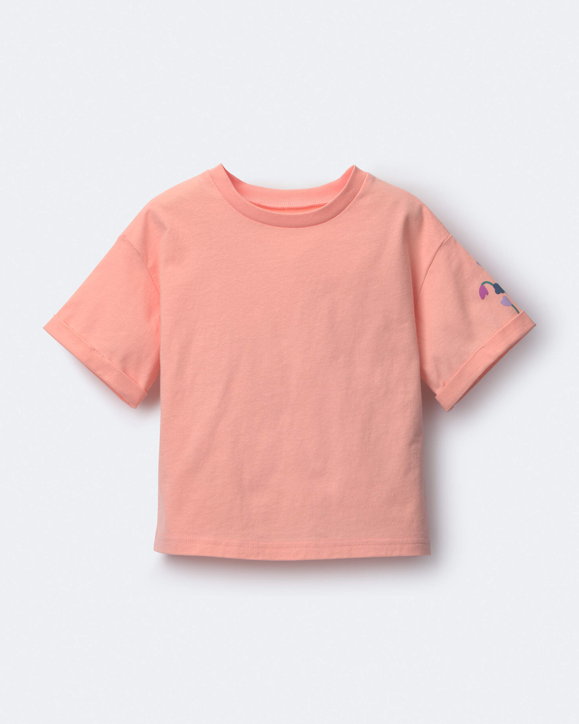 Otter Avenue Toddler Girl Rolled Cuff Tee 12M Light Pink