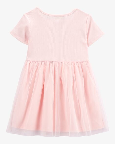 Product image 2 of Toddler Solid Short-Sleeve Dress - Pink