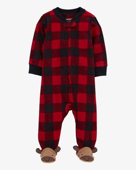 Product image 1 of Baby Plaid Fleece Zip-Up Footie Sleep & Play Pajamas