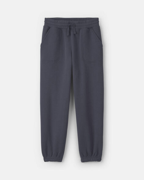 girls fleece joggers - navy blue