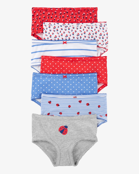 7-pack ladybug print stretch cotton underwear