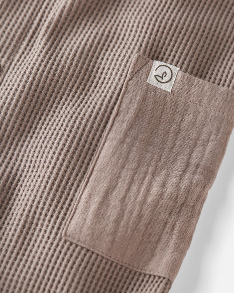  Product image 3 of Baby Organic Cotton Waffle Knit Button-Down Jumpsuit