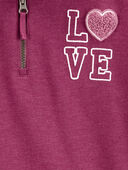 Burgundy - Kid Love Heart Sweatshirt Dress, Selected