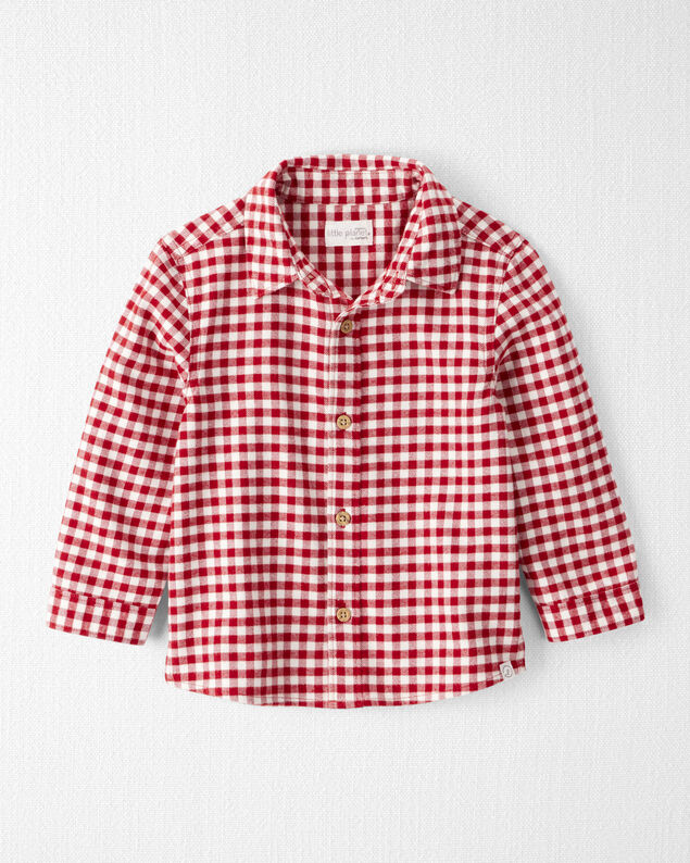 Product image 1 of Toddler Boy Plaid Organic Cotton Button-Front Flannel Shirt