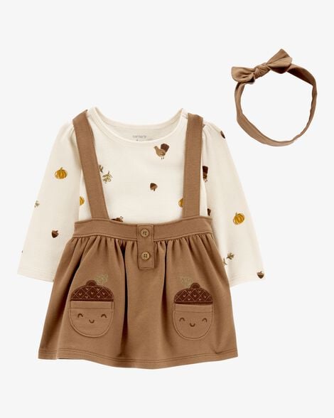 Product image 1 of Baby 3-Piece Fall Thanksgiving Bodysuit & Jumper Set