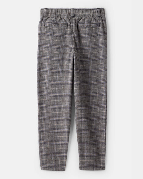 Boys Plaid Pants - Grey