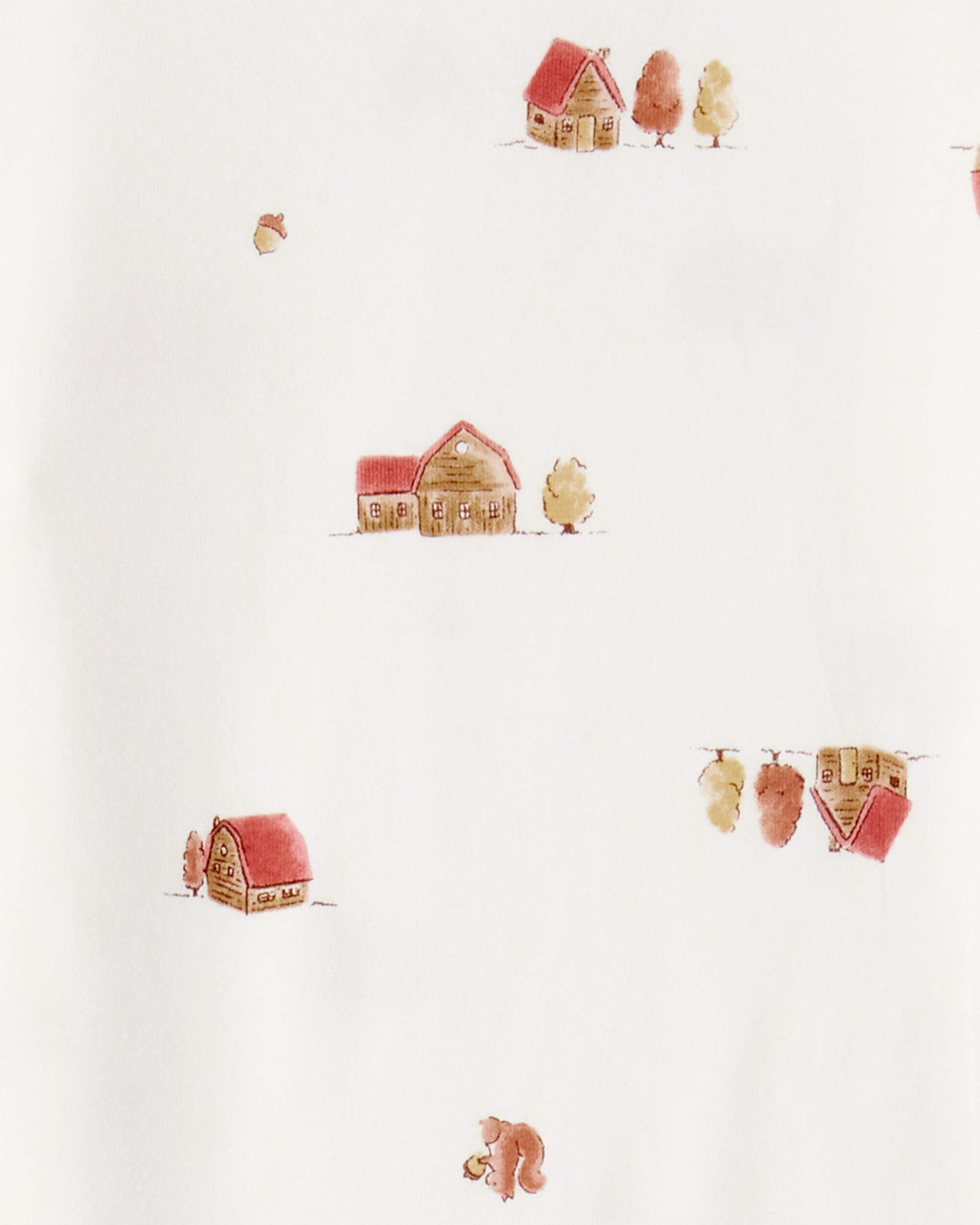 Kid Barn Print PurelySoft Long-Sleeve 2-Piece Pajamas - Ivory