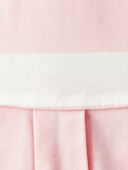 Pink/White - Kid Striped Rugby Pleated Dress - Pink/White, Selected