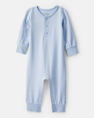 Product image 1 of Baby Boy PurelySoft Long-Sleeve Jumpsuit - Blue