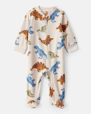 Baby Boy Fox Striped Loose Fit Long-Sleeve Sleep & Play Pajamas - Brown
