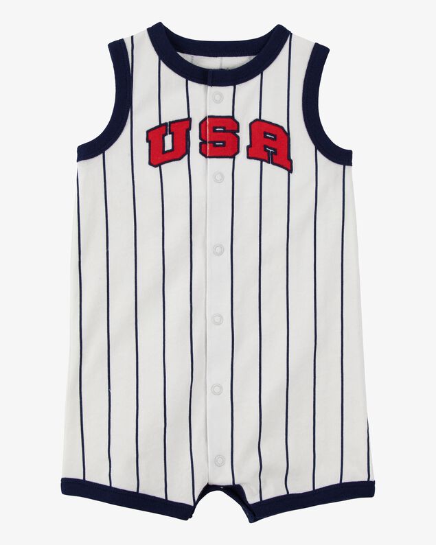 Product image 1 of Baby USA Varsity Stripe Romper