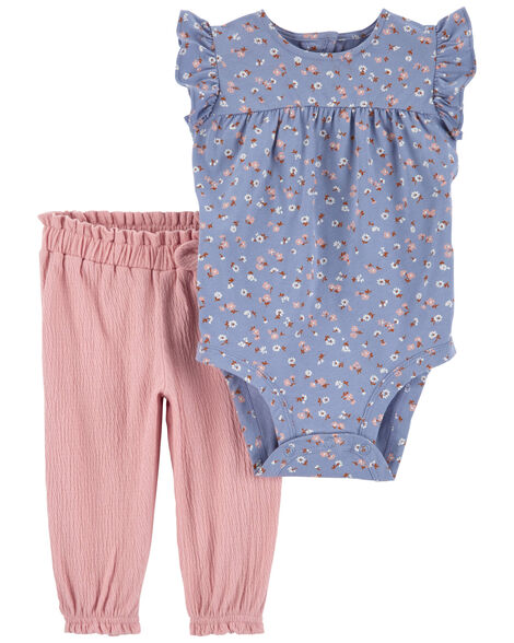  Product image 1 of Baby 2-Piece Floral Bodysuit Pant Set