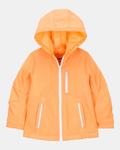 toddler girl midweight athletic jacket - orange