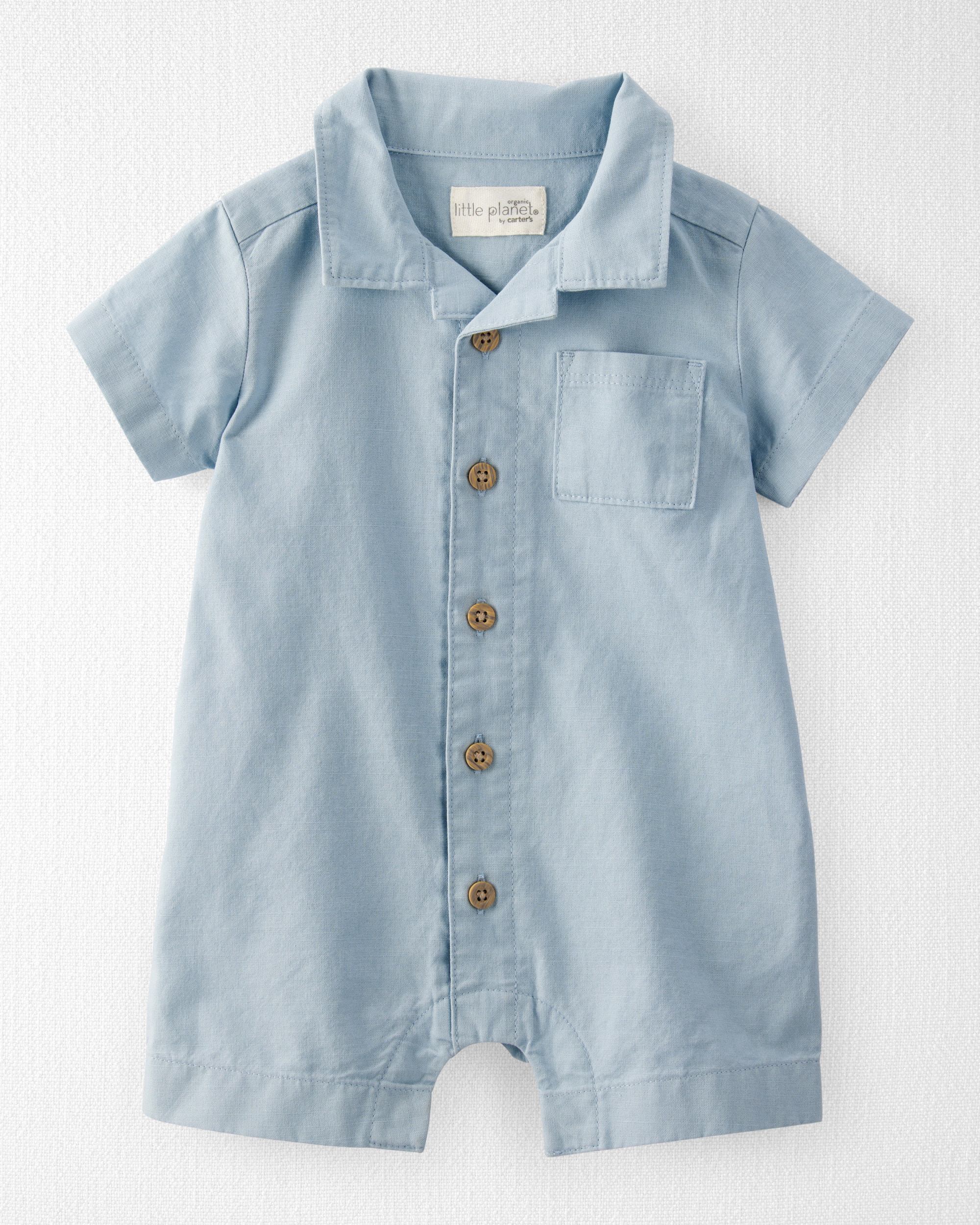 Baby Linen Romper Made with Organic Cotton