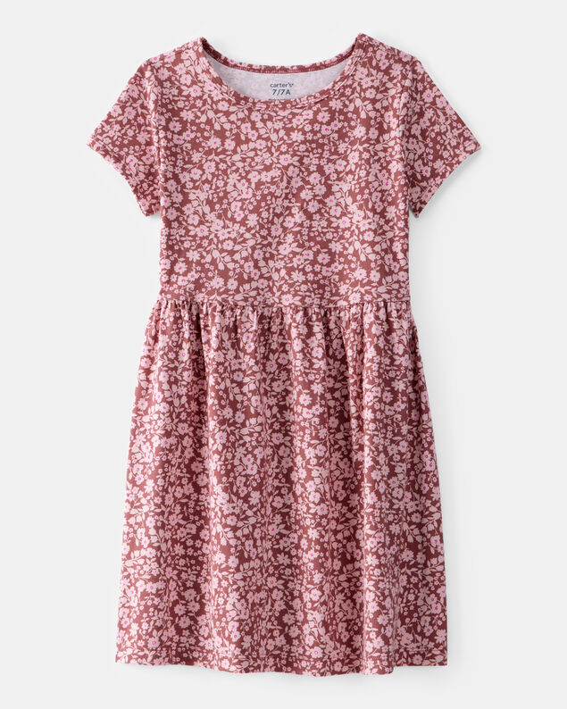 Product image 1 of Girls Floral Short-Sleeve Dress - Pink