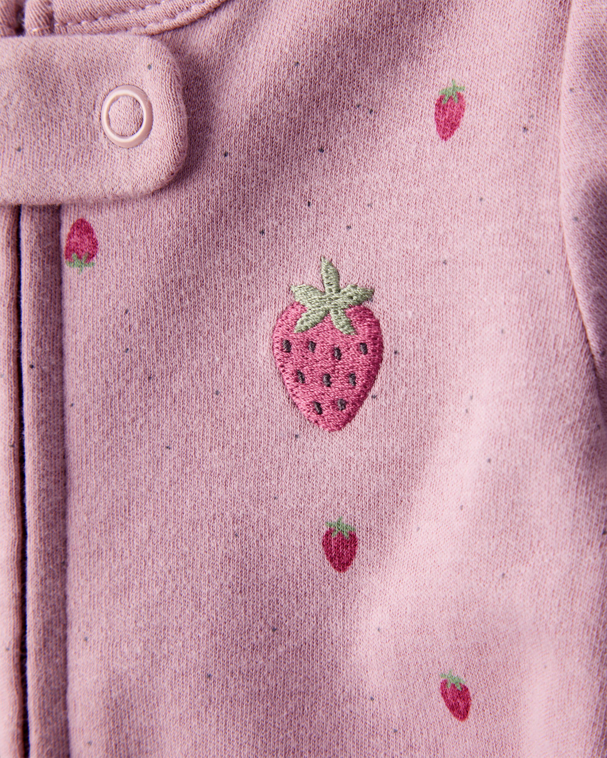 Baby Girl Strawberry Print 100% Cotton Sleep & Play - Pink