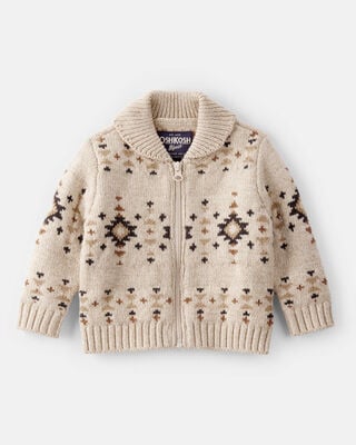Baby Boy Sherpa Lined Long-Sleeve Sweater - Blue