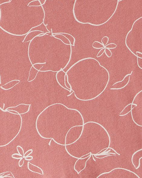 Product image 3 of Girls Apple Print Short-Sleeve Dress - Pink