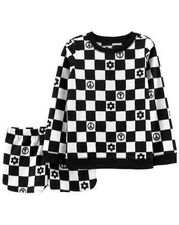 2-Piece Peace Sign Fleece PJs, 