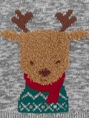 Grey/Red - Baby 2-Piece Reindeer Sweater & Corduroy Pant Set, Selected