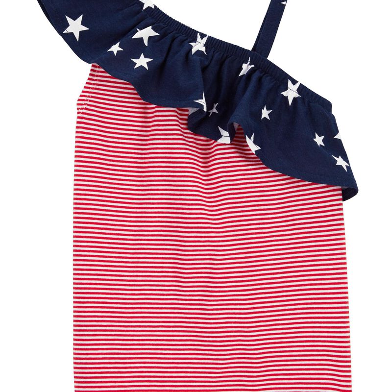 Red/Navy Toddler 4th Of July One-Shoulder Top | carters.com