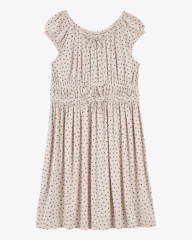 Product image 1 of Kid Polka Dot Short-Sleeve Dress - Tan