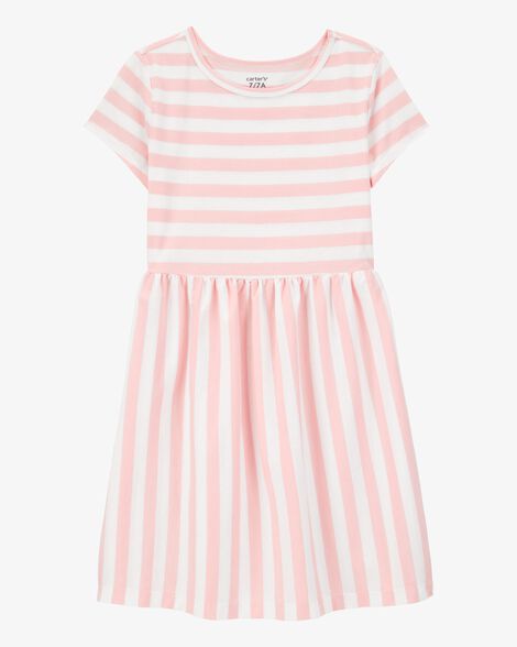  Product image 1 of Kid Striped Short-Sleeve Dress-Pink