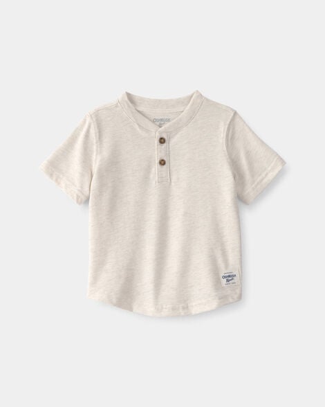 Baby Boy Short-Sleeve Henley T-Shirt - Cream