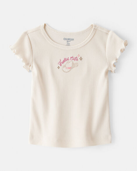 Product image 1 of Baby Girl Cowgirl Hat Cotton Short-Sleeve Top - Ivory