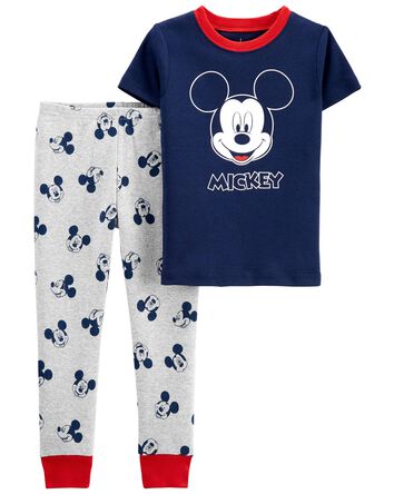 Baby 2-Piece Mickey Mouse 100% Snug Fit Cotton Pajamas