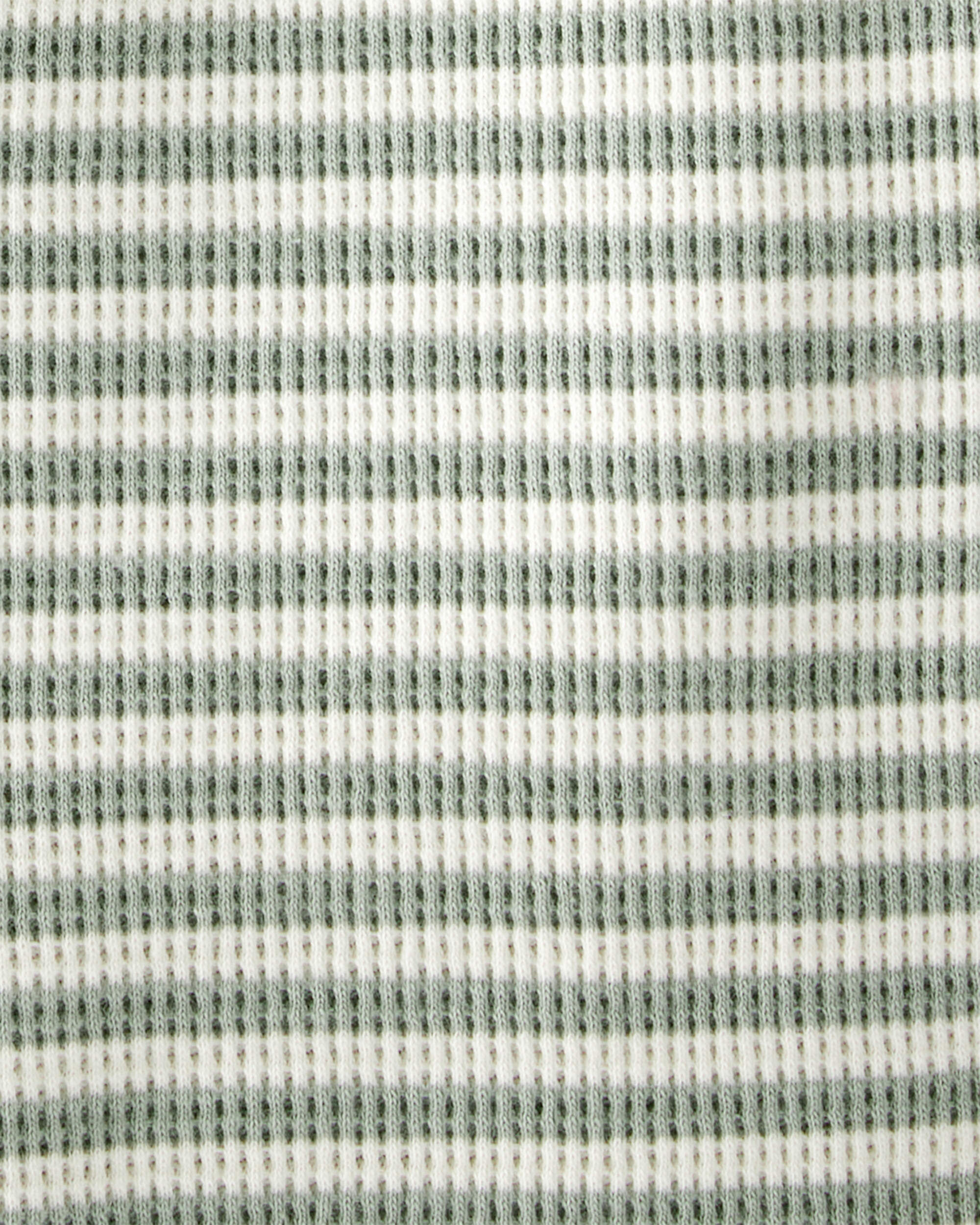 Baby Organic Cotton Waffle Knit Romper in Stripes