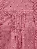 Raspberry Pink - Baby Swiss-Dot Crochet Trim Dress, Selected